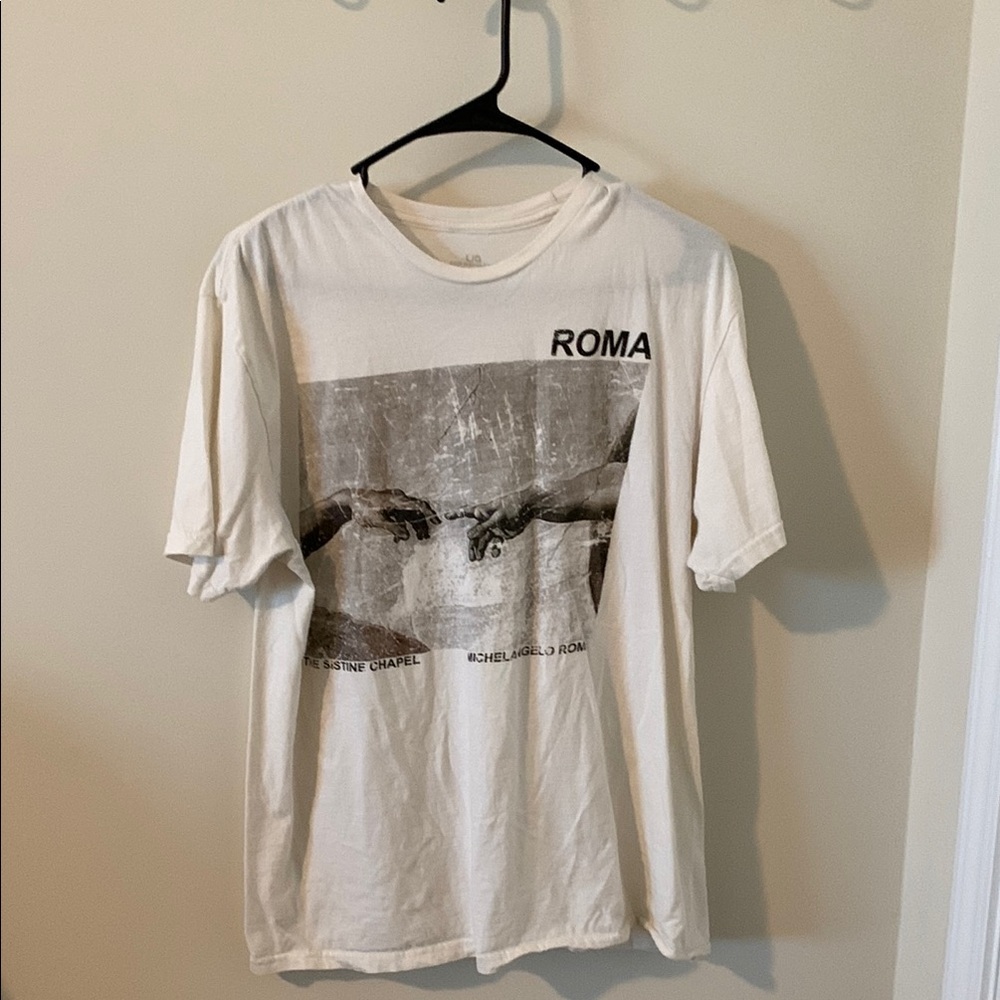 Cream Graphic T-Shirt with Artistic Print